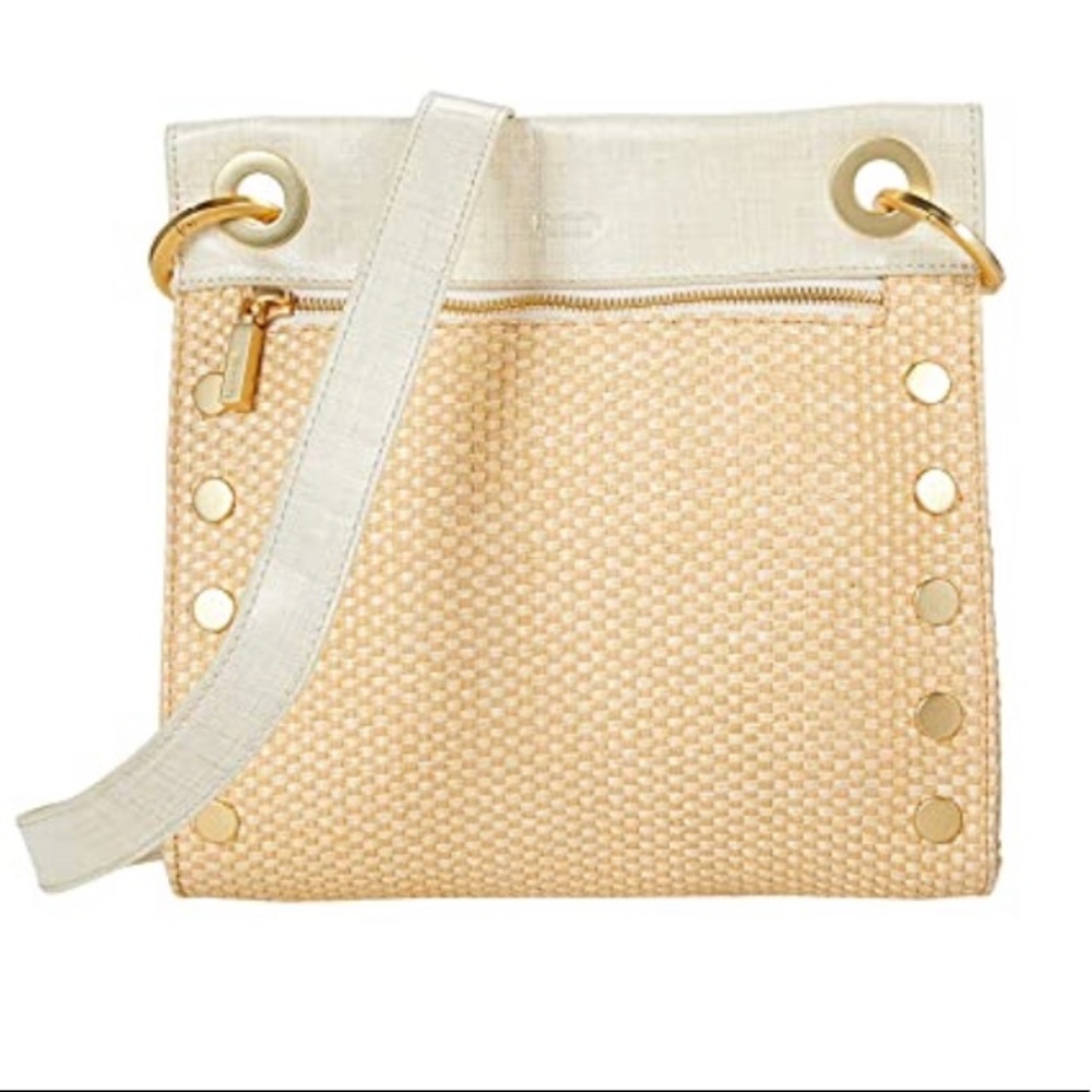 🆕 Hammitt Tony Medium Ricotta Raffia Crossbody Purse